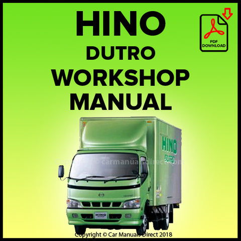 download Hino Dutro WU XZU Models Series workshop manual