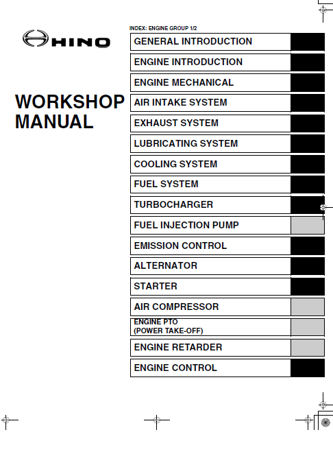 download Hino FD FE FF SG FA FB Series workshop manual