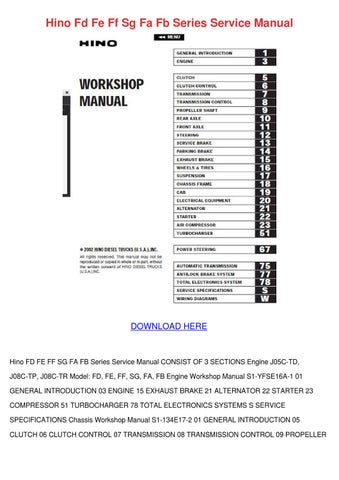 download Hino FD FE FF SG FA FB Series workshop manual