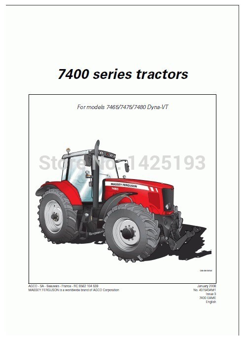 download Massey Ferguson MF3600 series tractor workshop manual