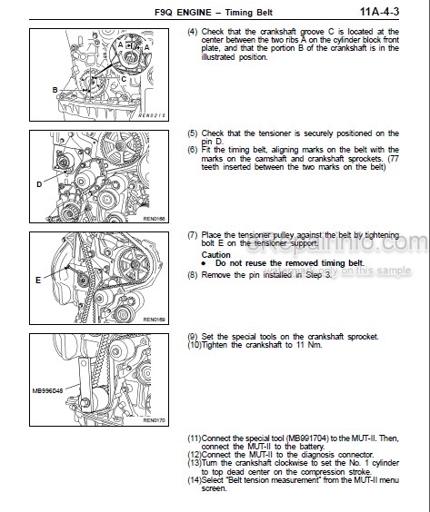 download Mitsubishi Renault F9Q1 F9Q2 engine workshop manual